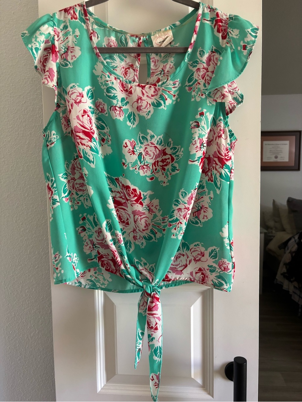 Floral Tie-Front Blouse